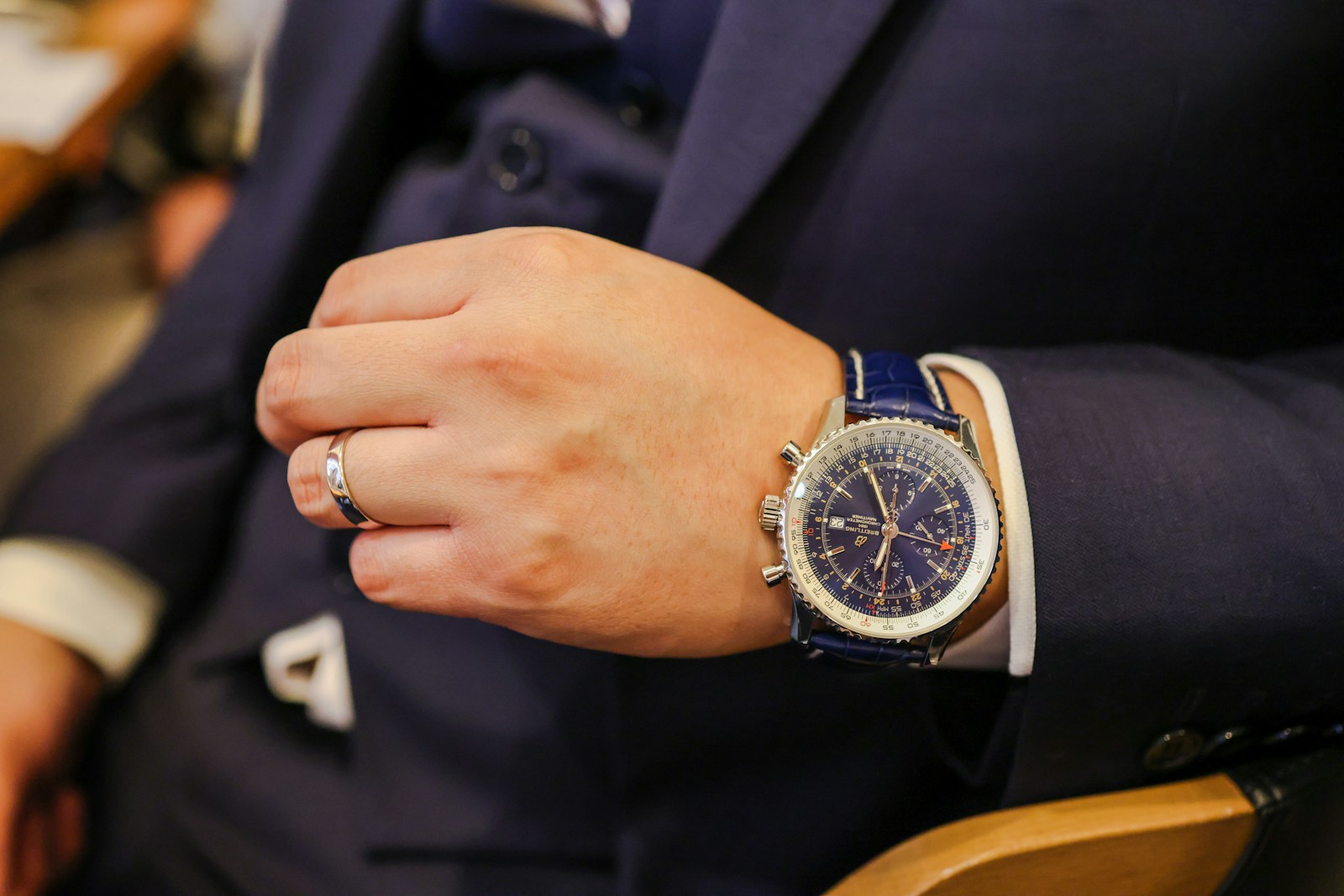 a close up of a person wearing a watch