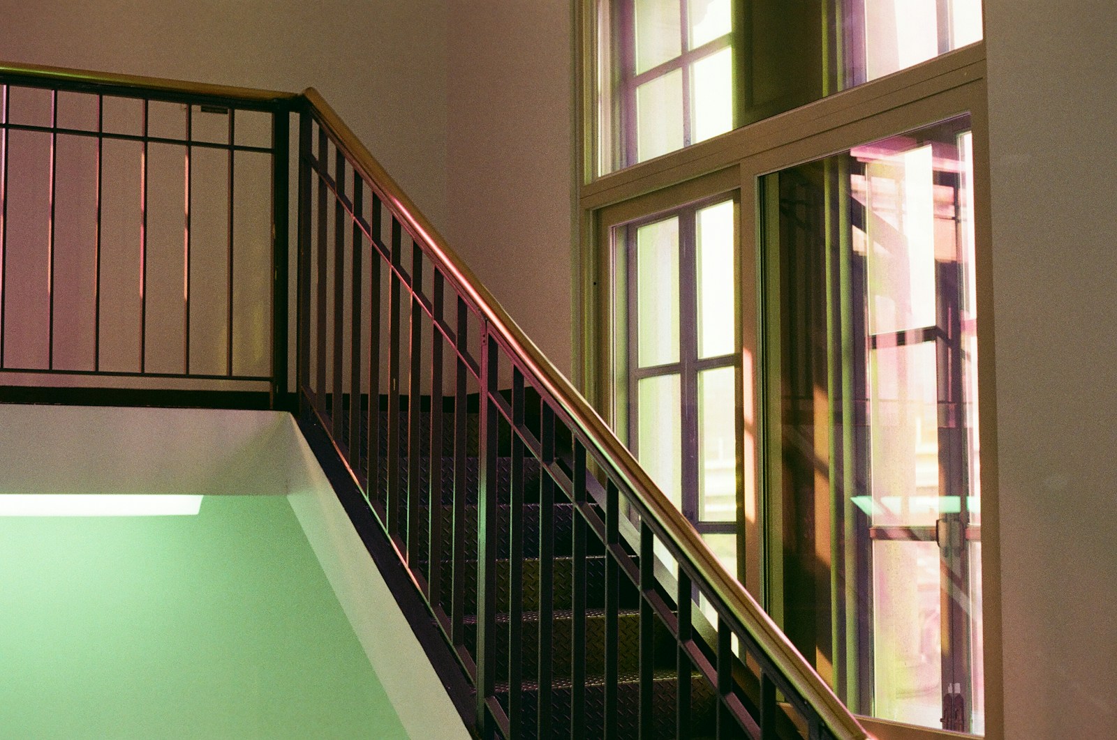 brown concrete stair