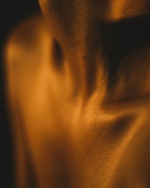 a blurry photo of a person's torso