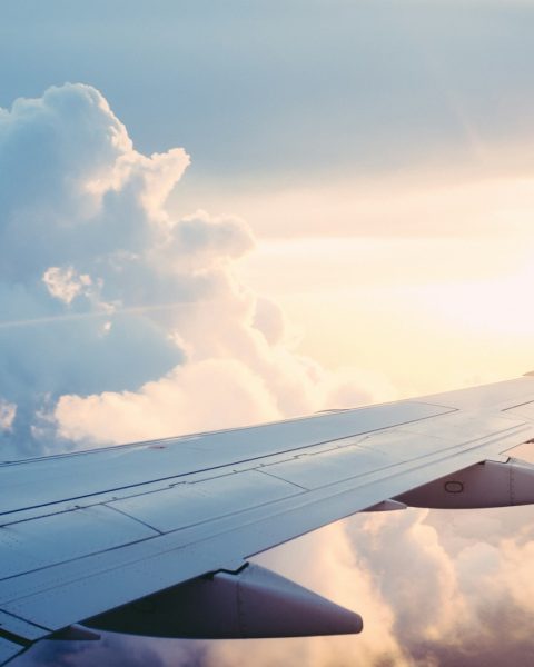 aerial photography of airliner